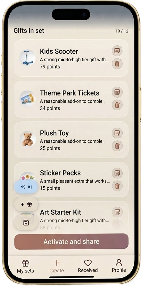 Giftopus app screen preview