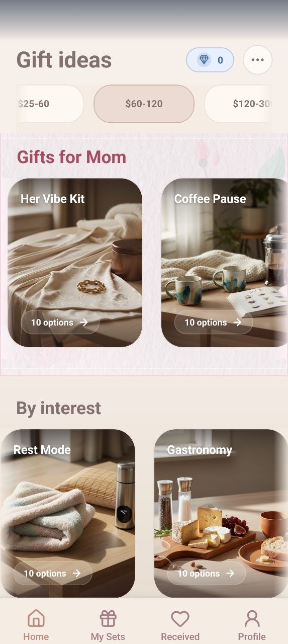 Gift template showcase in Giftopus